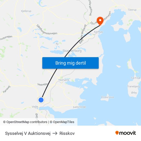 Sysselvej V Auktionsvej to Risskov map