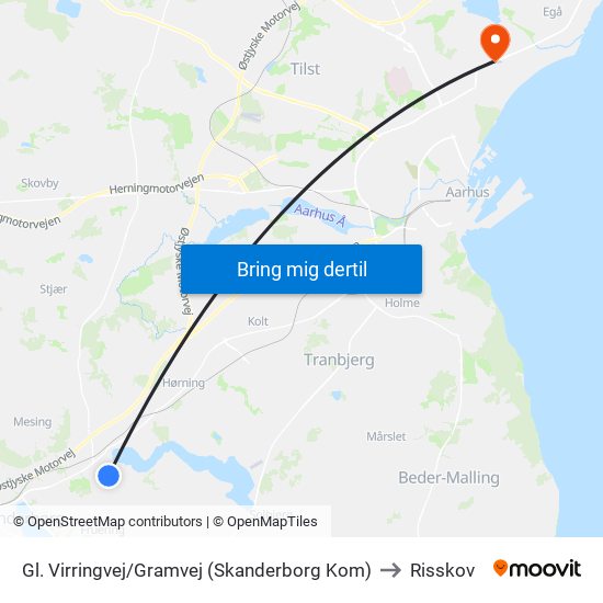 Gl. Virringvej/Gramvej (Skanderborg Kom) to Risskov map