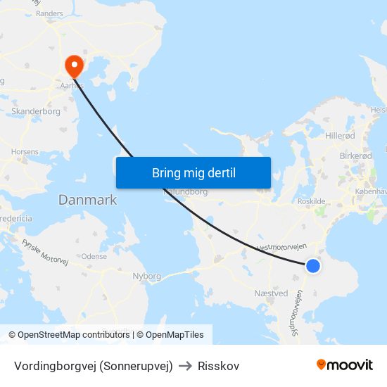 Vordingborgvej (Sonnerupvej) to Risskov map