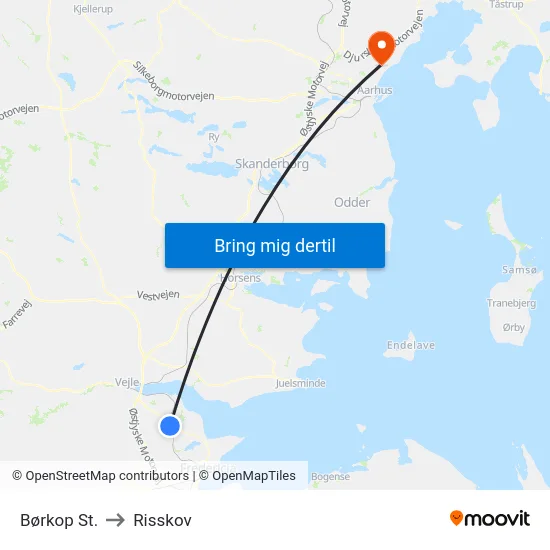 Børkop St. to Risskov map