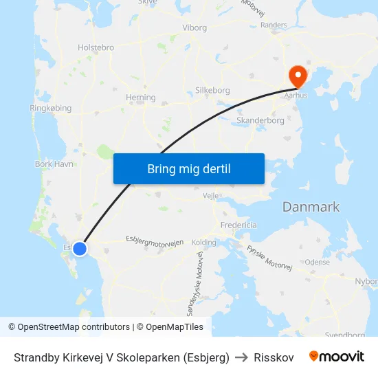 Strandby Kirkevej V Skoleparken (Esbjerg) to Risskov map