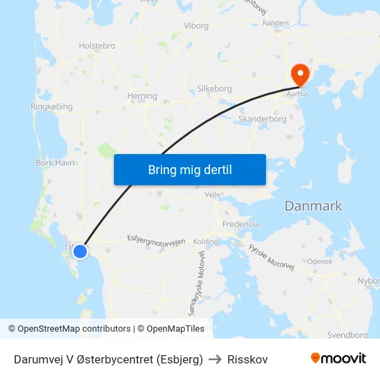 Darumvej V Østerbycentret (Esbjerg) to Risskov map