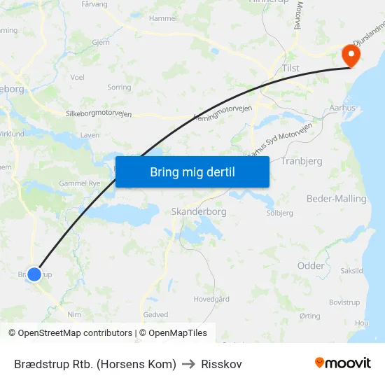 Brædstrup Rtb. (Horsens Kom) to Risskov map