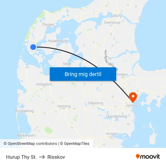 Hurup Thy St. to Risskov map