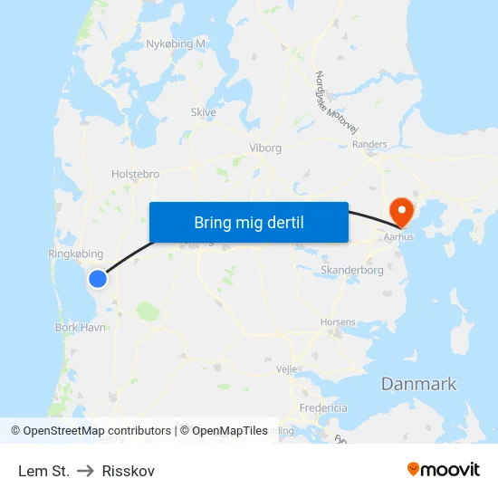 Lem St. to Risskov map