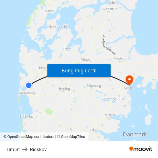 Tim St to Risskov map