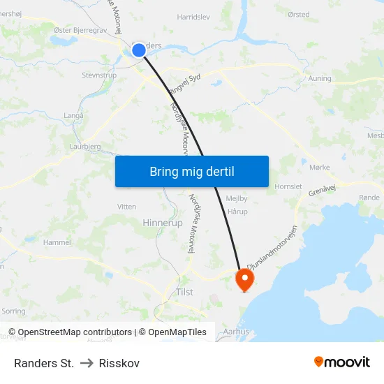 Randers St. to Risskov map