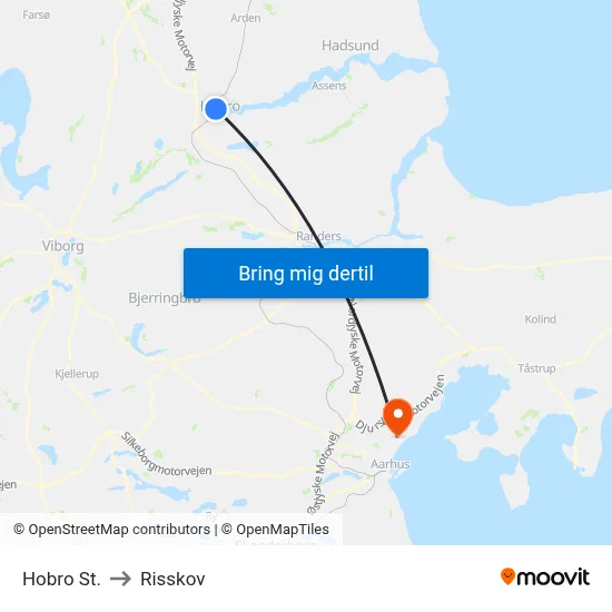 Hobro St. to Risskov map