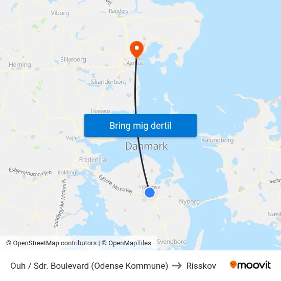 Ouh / Sdr. Boulevard (Odense Kommune) to Risskov map