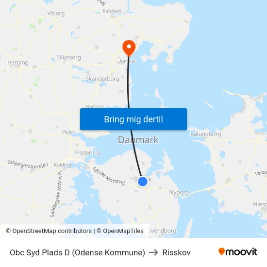 Obc Syd Plads D (Odense Kommune) to Risskov map