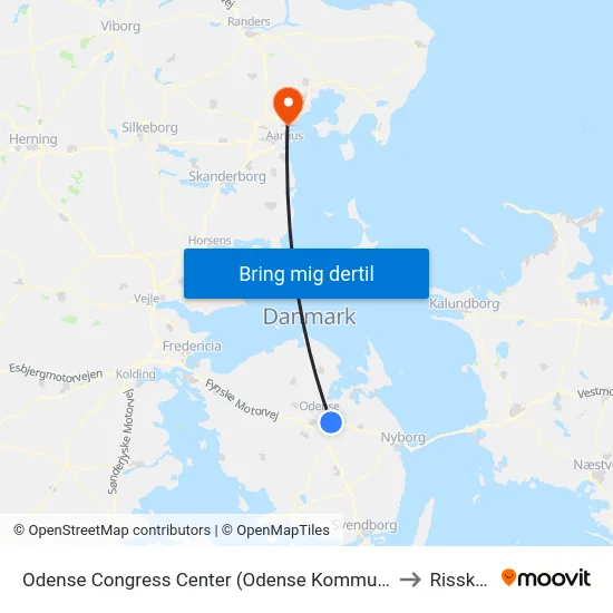 Odense Congress Center (Odense Kommune) to Risskov map