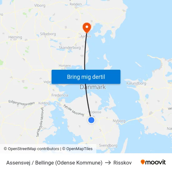 Assensvej / Bellinge (Odense Kommune) to Risskov map