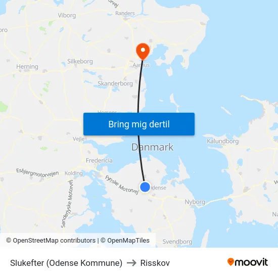Slukefter (Odense Kommune) to Risskov map