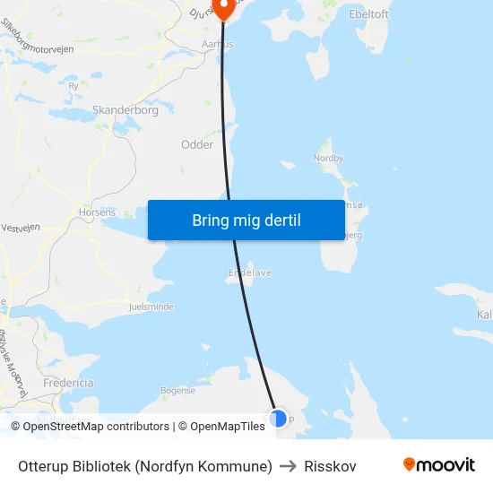 Otterup Bibliotek (Nordfyn Kommune) to Risskov map