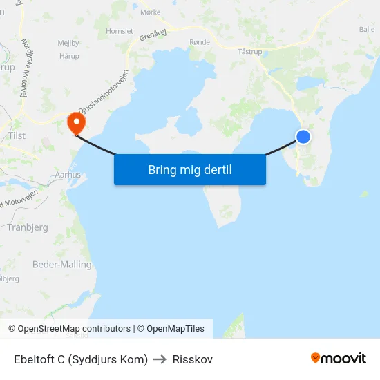 Ebeltoft C (Syddjurs Kom) to Risskov map