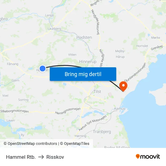 Hammel Rtb. to Risskov map