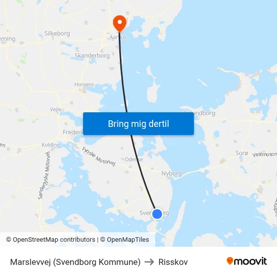 Marslevvej (Svendborg Kommune) to Risskov map