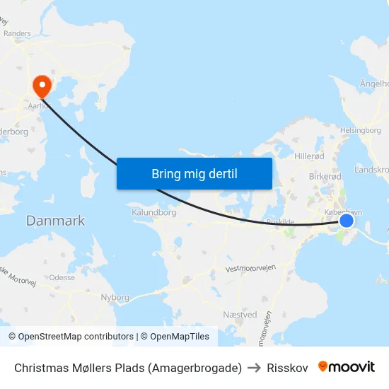 Christmas Møllers Plads (Amagerbrogade) to Risskov map
