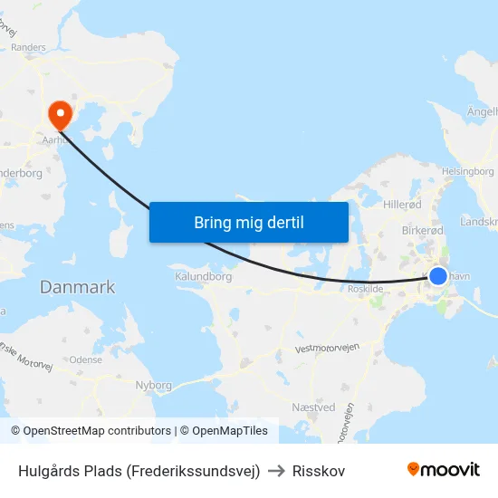 Hulgårds Plads (Frederikssundsvej) to Risskov map