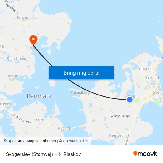 Svogerslev (Stamvej) to Risskov map