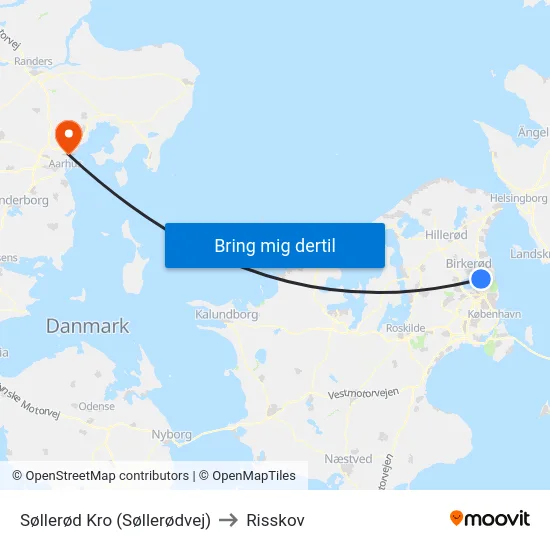 Søllerød Kro (Søllerødvej) to Risskov map
