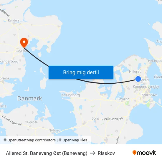 Allerød St. Banevang Øst (Banevang) to Risskov map