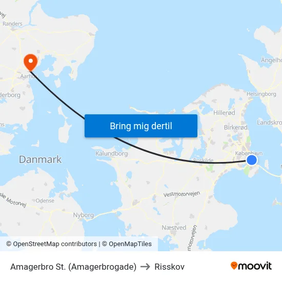 Amagerbro St. (Amagerbrogade) to Risskov map