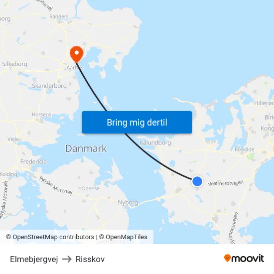 Elmebjergvej to Risskov map