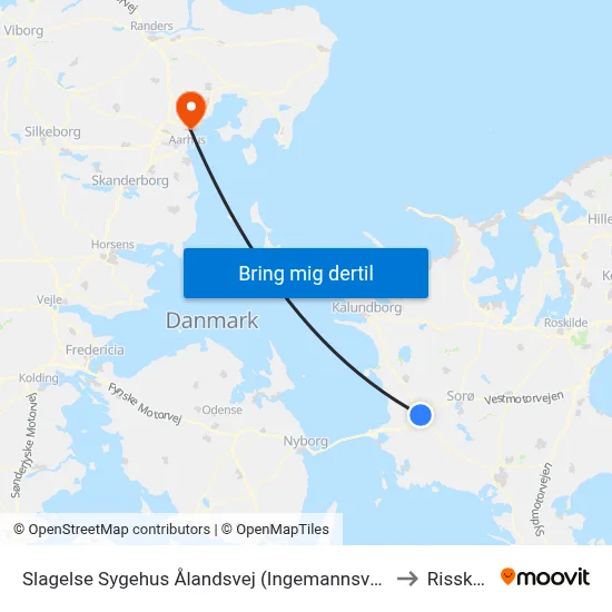 Slagelse Sygehus Ålandsvej (Ingemannsvej) to Risskov map