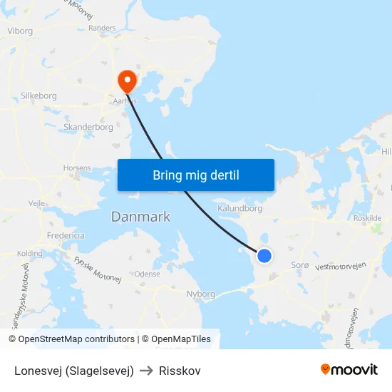Lonesvej (Slagelsevej) to Risskov map