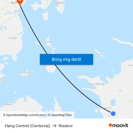 Høng Centret (Centervej) to Risskov map