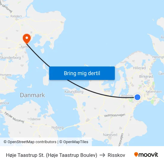 Høje Taastrup St. (Høje Taastrup Boulev) to Risskov map