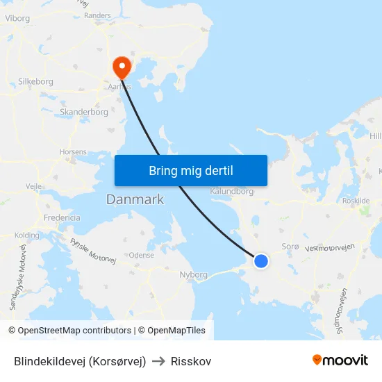 Blindekildevej (Korsørvej) to Risskov map