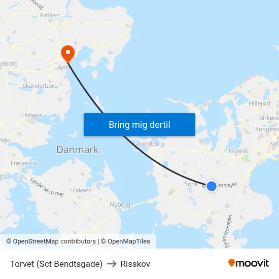 Torvet (Sct Bendtsgade) to Risskov map