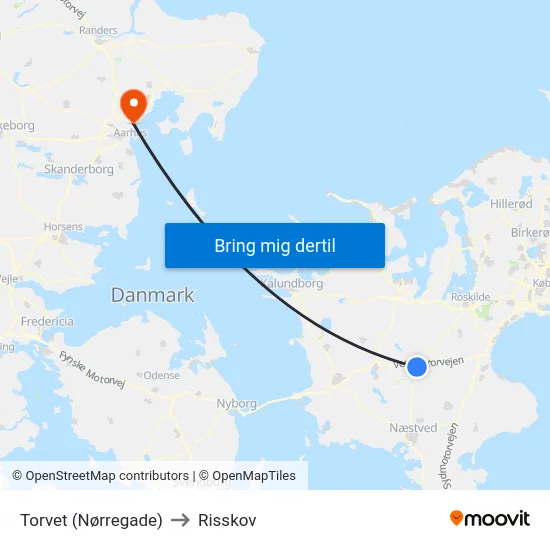 Torvet (Nørregade) to Risskov map