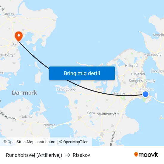 Rundholtsvej (Artillerivej) to Risskov map