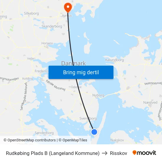 Rudkøbing Plads B (Langeland Kommune) to Risskov map