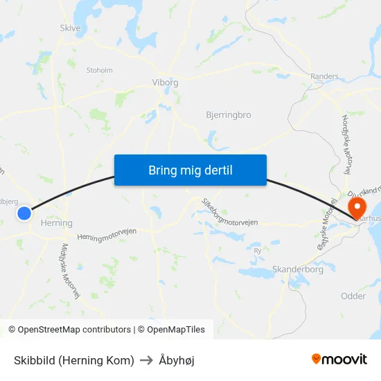 Skibbild (Herning Kom) to Åbyhøj map