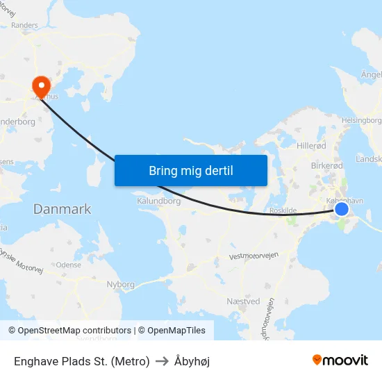 Enghave Plads St. (Metro) to Åbyhøj map