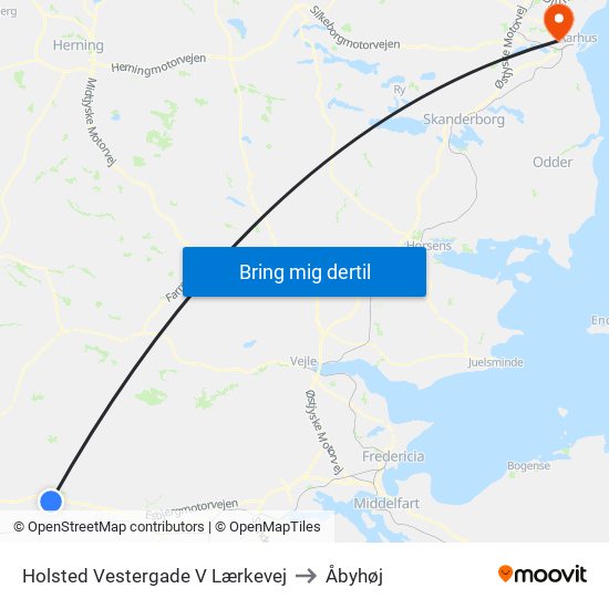 Holsted Vestergade V Lærkevej to Åbyhøj map