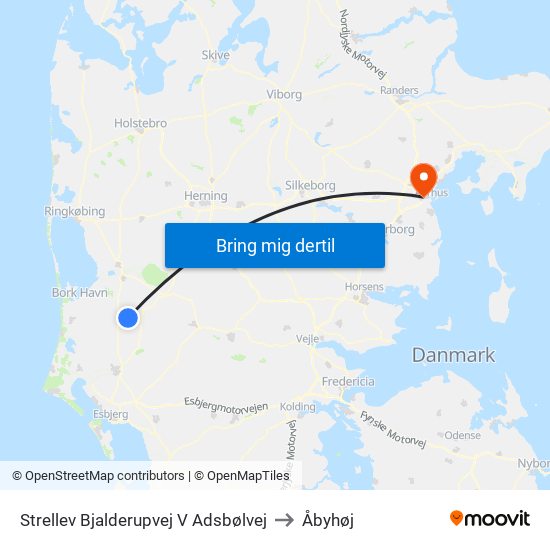 Strellev Bjalderupvej V Adsbølvej to Åbyhøj map