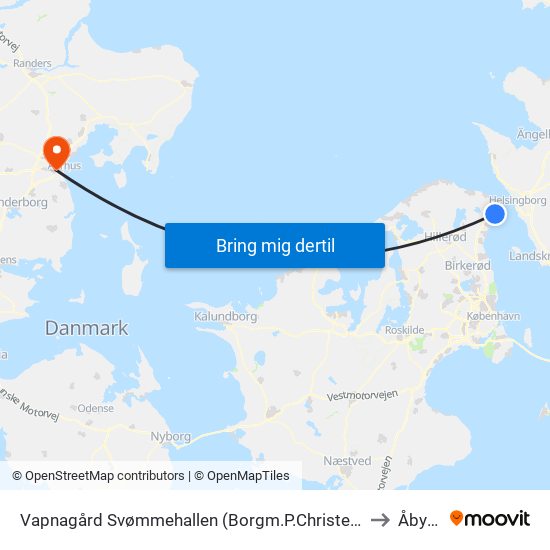 Vapnagård Svømmehallen (Borgm.P.Christensens Vej) to Åbyhøj map