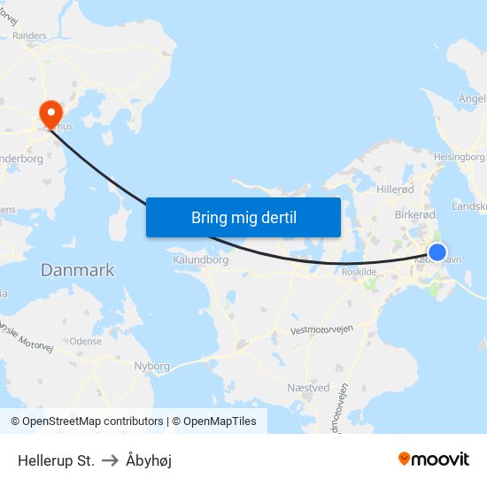 Hellerup St. to Åbyhøj map