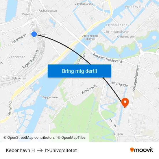 København H to It-Universitetet map