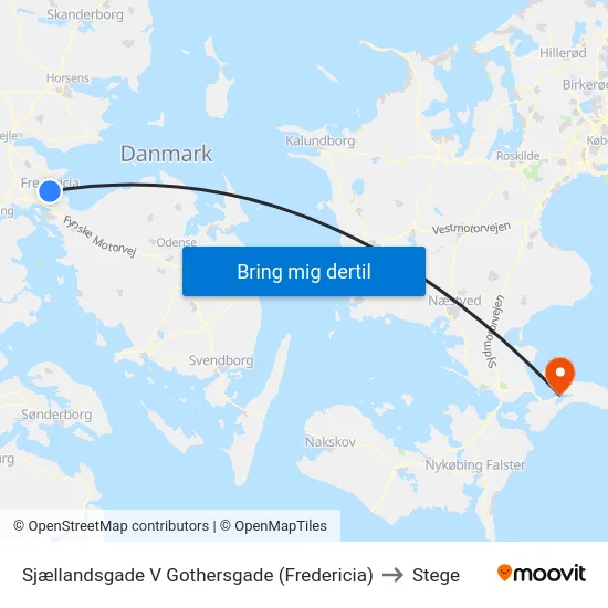 Sjællandsgade V Gothersgade (Fredericia) to Stege map
