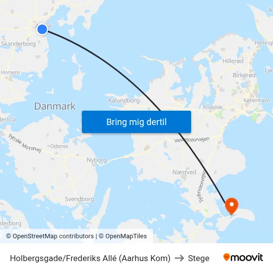 Holbergsgade/Frederiks Allé (Aarhus Kom) to Stege map