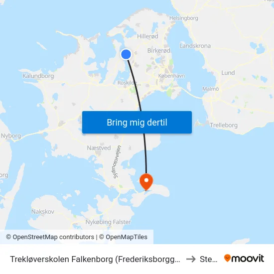 Trekløverskolen Falkenborg (Frederiksborggade) to Stege map