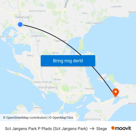 Sct Jørgens Park P Plads (Sct Jørgens Park) to Stege map