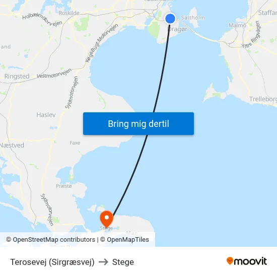 Terosevej (Sirgræsvej) to Stege map
