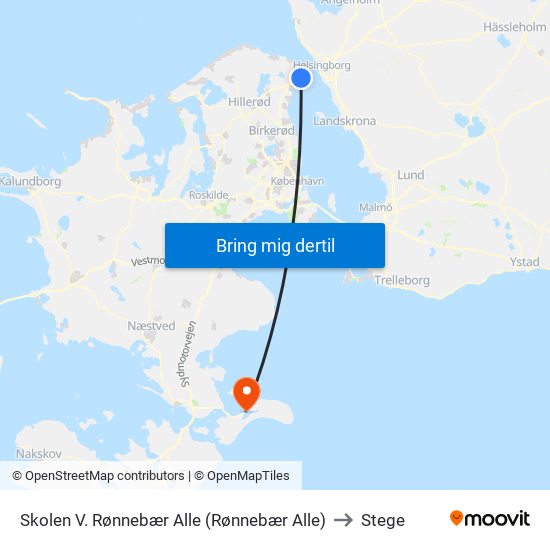 Skolen V. Rønnebær Alle (Rønnebær Alle) to Stege map